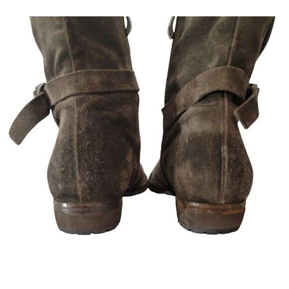Alberto Fermani Ankle Boots Sueded Women's Distressed Boho Sz 40 Brown - Picture 2 of 10